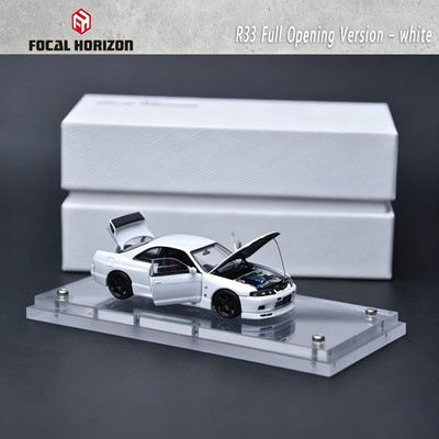 FH 1:64 日产尼桑天际线GT-R BCNR33(R33) 白色全开 合金汽车模型