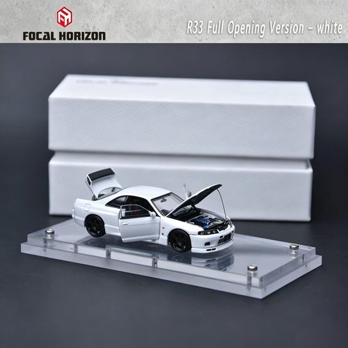 FH 1:64 日产尼桑天际线GT-R BCNR33(R33) 白色全开 合金汽车模型