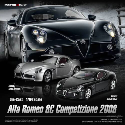 MH 1:64 Alfa Romeo 阿尔法罗密欧8C Competizione  合金汽车模型