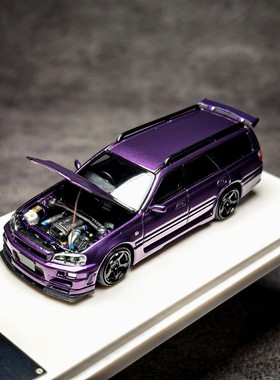 FH 1:64 日产尼桑 Stagea WC34 260RS(1代) R34瓦罐 合金汽车模型