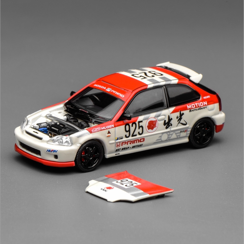 MH 1:64 本田Civic TYPE R (EK9) 出光红色拉花涂装合金汽车模型