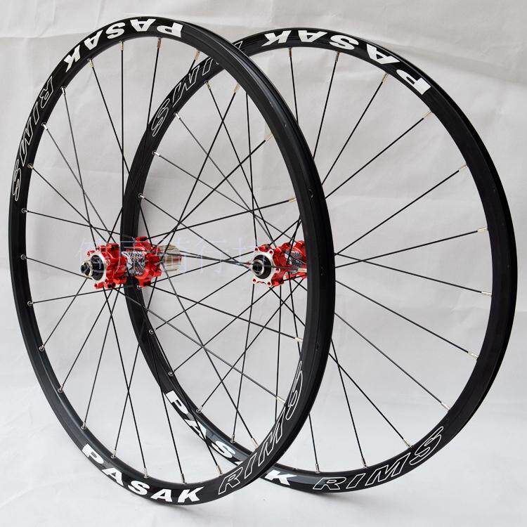 正品超轻山地自行车轮组26寸24孔直拉式4培林碟刹车轮超响送快拆