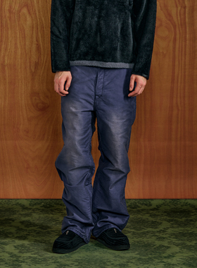 PMW 复古做旧宽松直筒牛仔裤男秋冬高质感磨毛百搭休闲阔腿长裤子