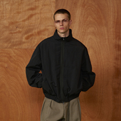 PMW 尼龙刺绣立领夹克宽松拉链logo设计简约通勤休闲男秋冬外套