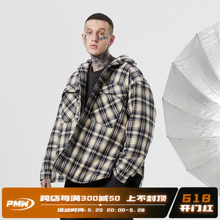 PMW 2022FW 格子棉衣棉服衬衫款式冬外套男新款宽松流行ins潮个性