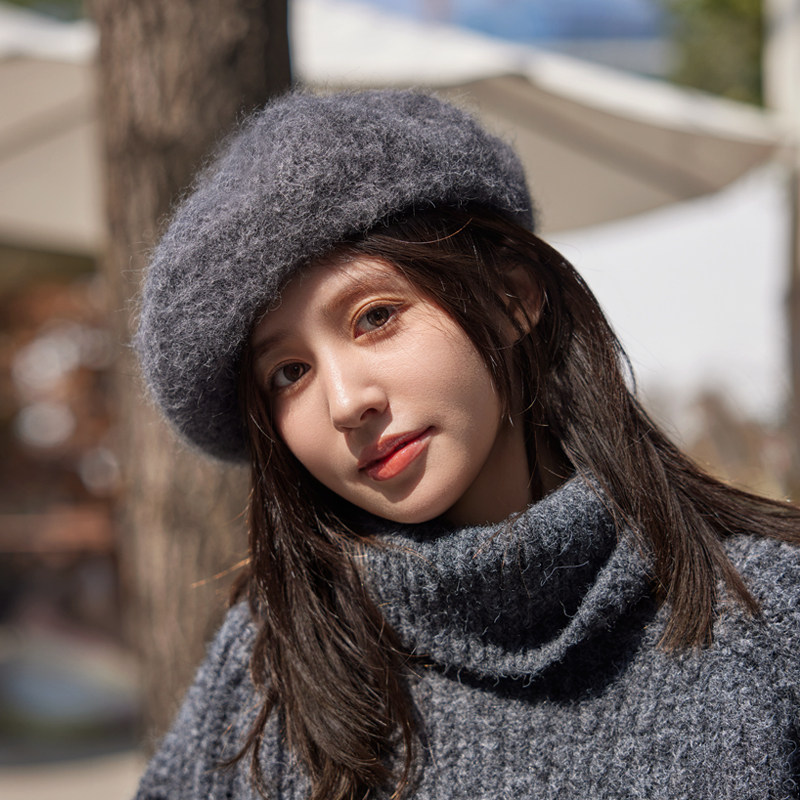 高质量秋冬柔软安哥拉兔毛贝雷帽子女秋冬保暖纯色蓓蕾羊毛画家帽,服饰配件/皮带/帽子/围巾,帽子,淘宝优惠券,粉丝福利购,淘宝优惠卷