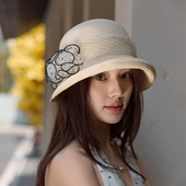 2025春夏新款 卷边波点渔夫帽子女夏季 防晒草帽小清新遮阳帽子女