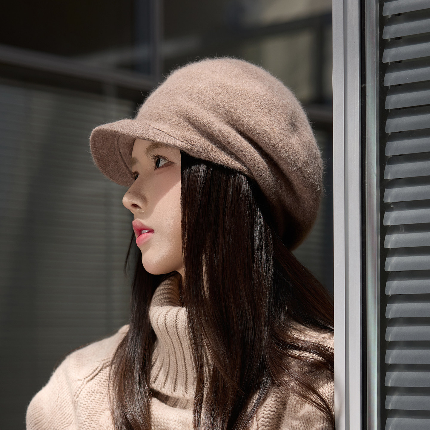 谷兜空间绒感软糯亲肤堆堆帽女
