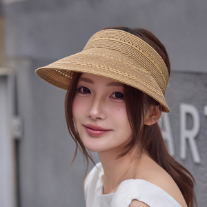 2026春夏镂手工编空顶草帽女遮阳帽子大帽檐防晒帽沙滩太阳度假帽