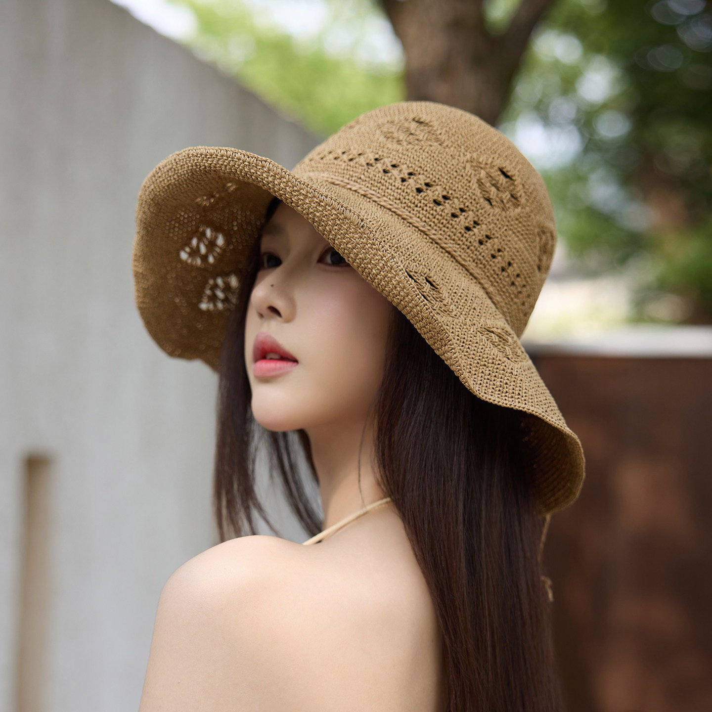 谷兜空间盆帽镂空透气防晒出游女