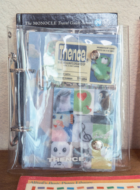 duye度也 韩国THENCE两孔活页本透明PVC手帐本ins拼贴素材本套装