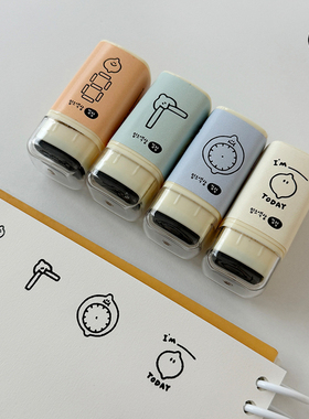 duye度也 韩国second morning光敏印章功能打卡手帐装饰可爱柠檬