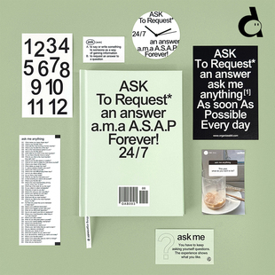 duye度也 韩国oab答案日记Ask手账本简约ins风自填内页硬壳可平摊