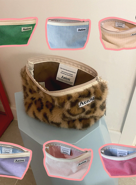 duye度也 韩国Aeiou收纳包长款大号ins风条绒化妆包大容量便携ins