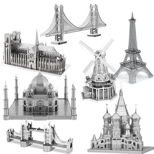 建筑DIY手工3D金属拼图成人立体模型拼插拼装益智玩具高