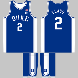 NCAA联赛球衣杜克大学美式篮球比赛队服弗拉格2号儿童篮球服定制