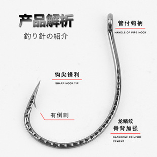 路亚8003麒麟加强4倍强路亚倒钓钩嘴虾钩鳜鱼有倒刺软饵软虫钩钓