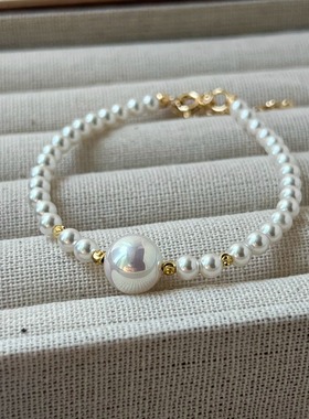澳白珍珠手链女 天女施家珍珠手串叠戴轻奢小众高级感精致手饰