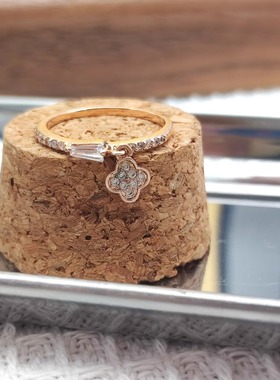 四叶草戒指食小众设计轻奢韩版简约精致感Ins高级i森系女指指环潮