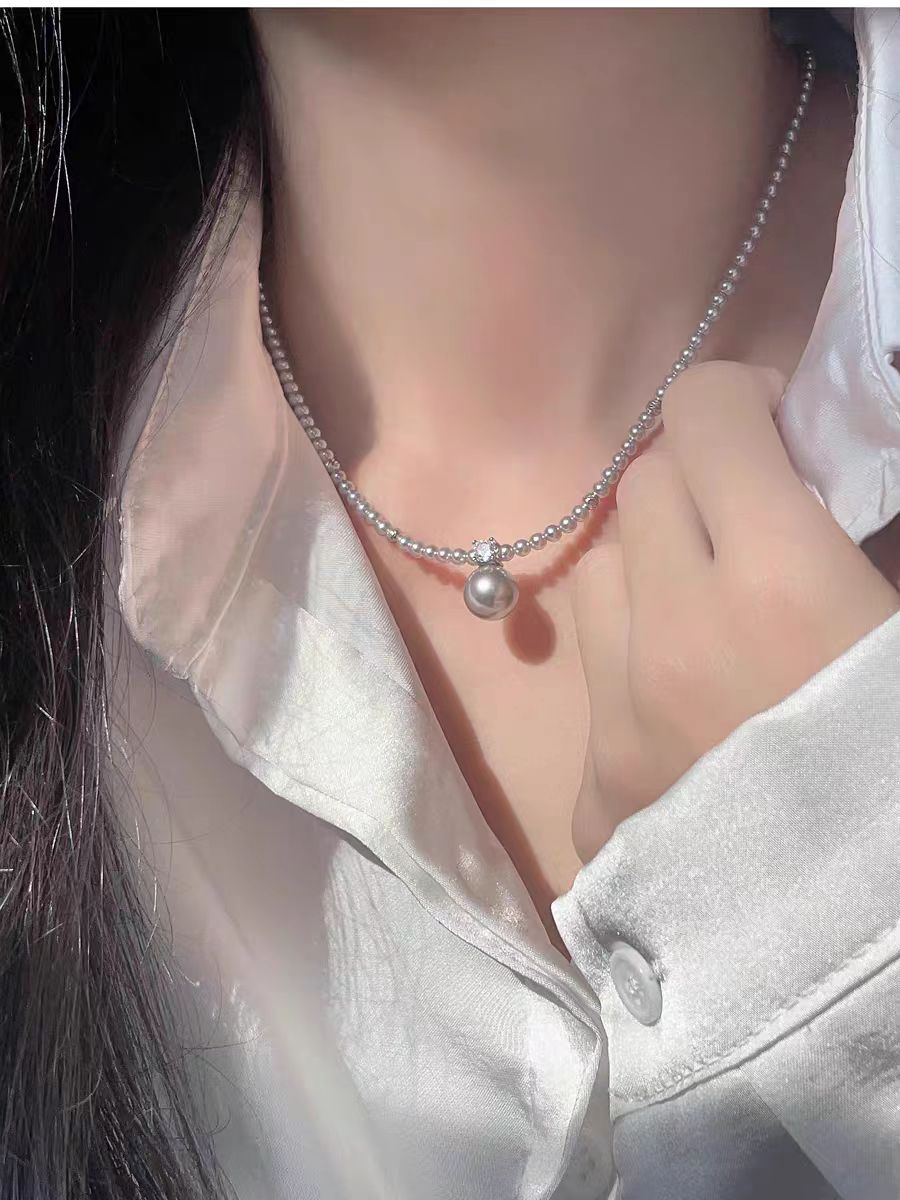 戴妃款珍珠项链女人造施家珍珠吊项链