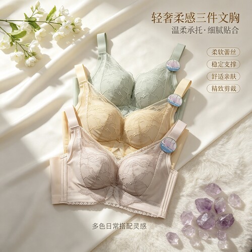 聚拢薄款无钢圈亲肤B杯文胸提托
