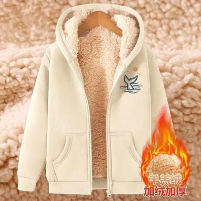 羊羔绒拉链卫衣2025新款