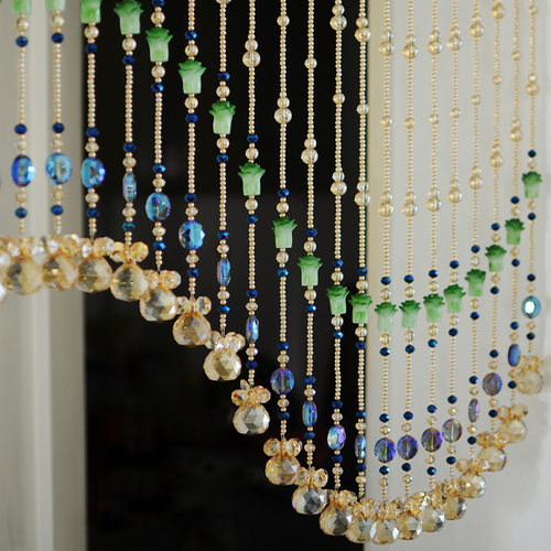 轻奢质感，品质水晶珠帘免打孔