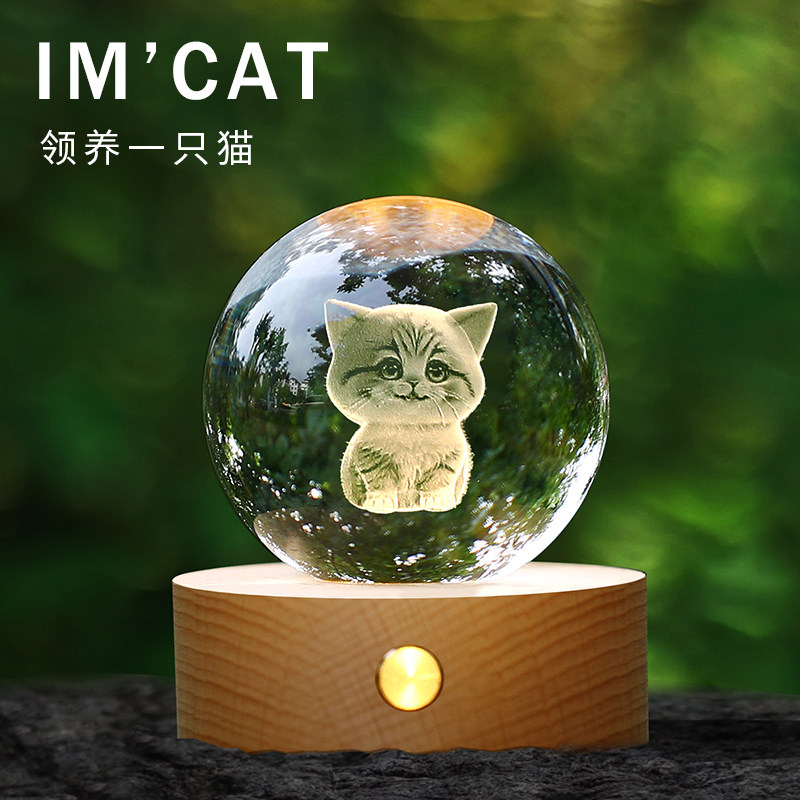 萌宠公社创意生日礼物送女生朋友闺蜜10岁女孩小众高级猫猫小夜灯