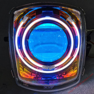 大灯总成 LED双光透镜改装 天使眼 氙气灯 适用林海酷奇CUXI100