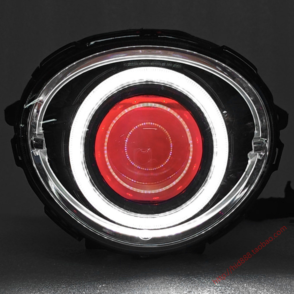 适用于豪爵Lumi125大灯总成 HJ125T-50改装LED矩阵透镜前照灯升级