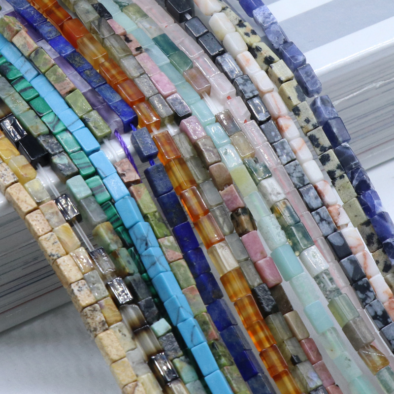水晶玛瑙彩色宝石 2x3mm长方形串珠 diy串珠手链项链耳环饰品配件