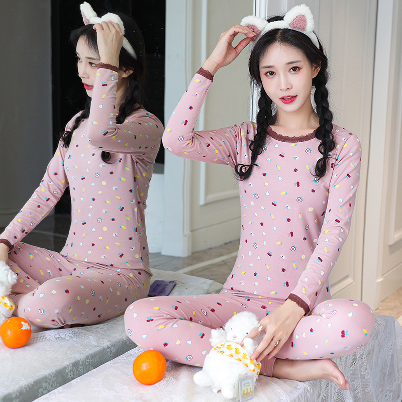 女士长袖纯棉秋衣清爽女士