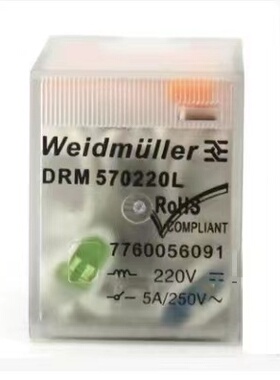 DRM570220L 魏德米勒 中间继电器 直流DC220V 4开4闭 7760056091
