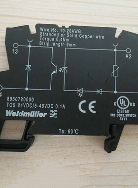 原装魏德米勒TOS 24VDC/48VDC 0,1A固态继电器8950720000