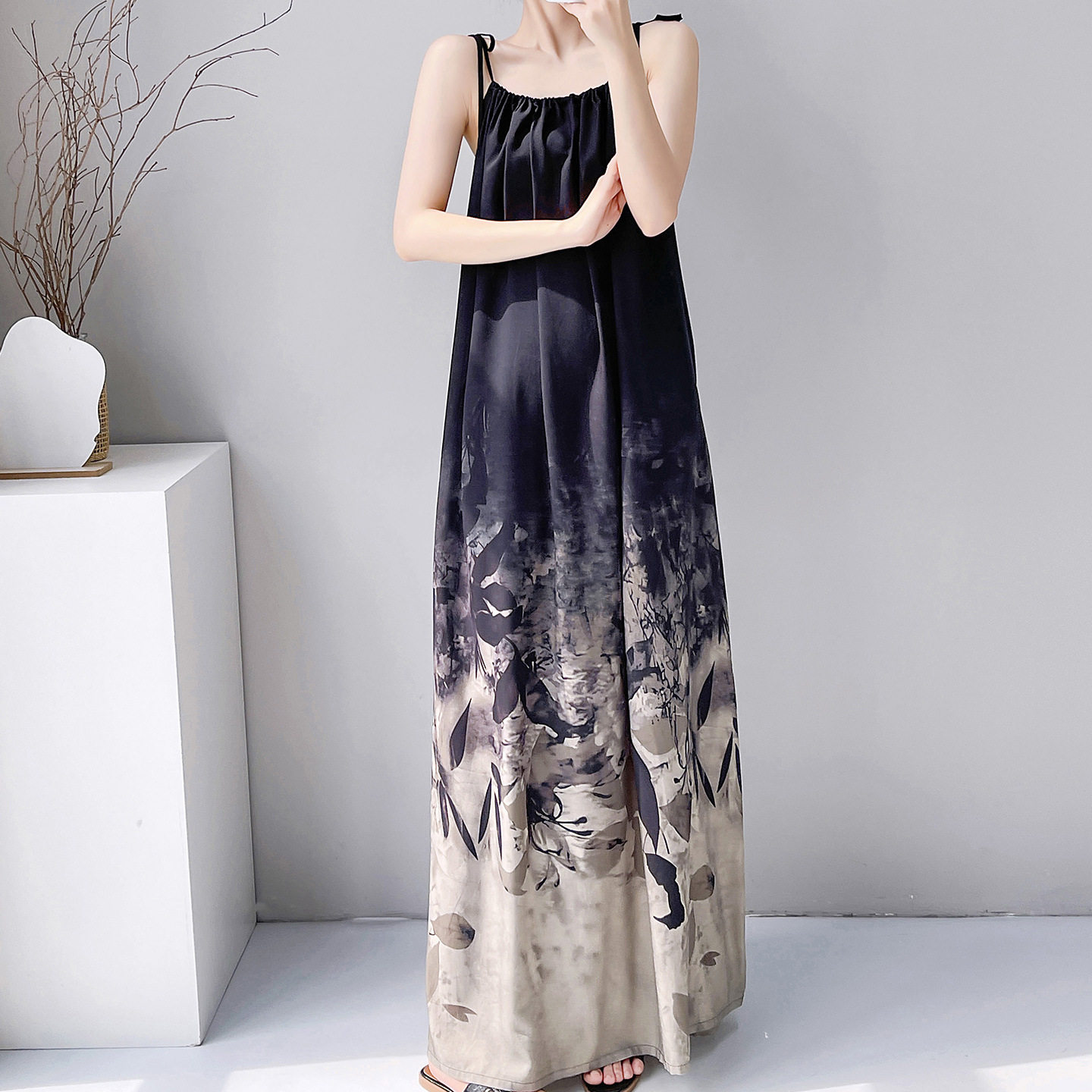 夏季吊带女睡裙度假长裙女连衣裙