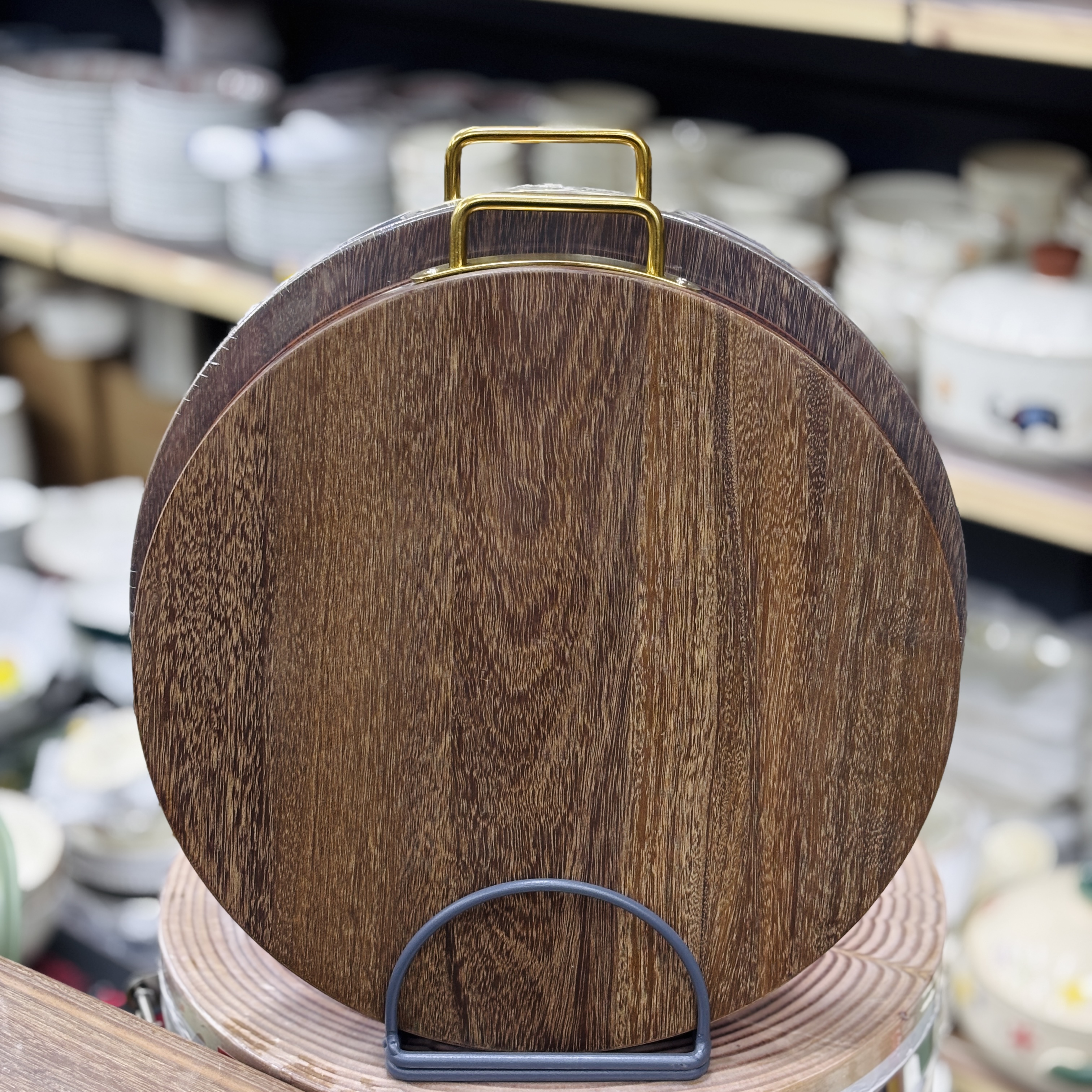 仙女鸡翅木菜板家用圆形菜墩实木砧板无漆无蜡切菜板40cm