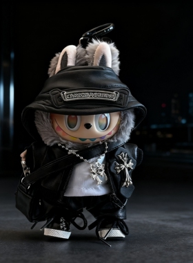 拉布布克罗心皮衣套装娃衣17cmlabubu新款衣服搪胶公仔二三代套装