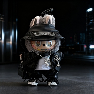 拉布布克罗心皮衣套装娃衣17cmlabubu新款衣服搪胶公仔二三代套装