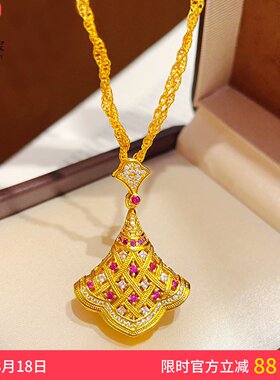女沙金唐宫盛宴唐韵花颜吊坠项链
