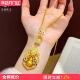 金店同款 沙金点钻青花瓷四美葫芦项链拉丝福禄可转动毛衣链女送礼