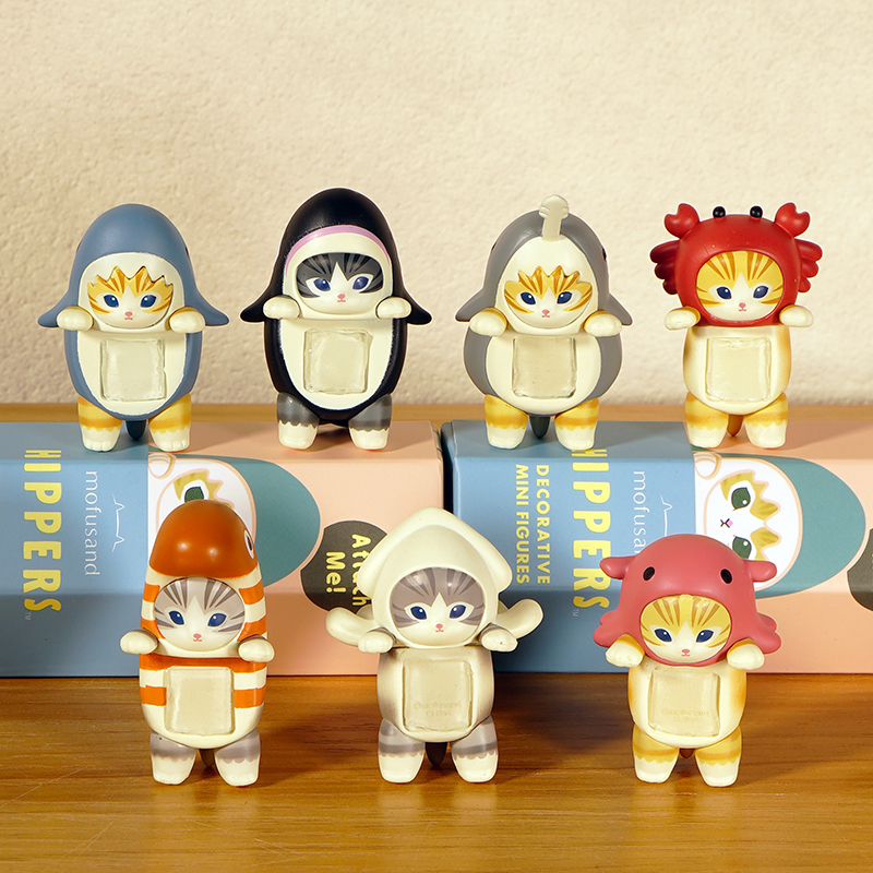 奇谭猫扭蛋猫福珊迪趴趴鲨鱼猫