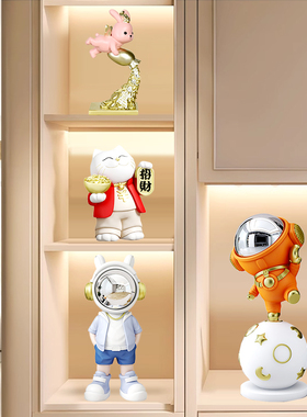 高档轻奢电视柜办公室客厅酒柜装饰品太空人家居玄关组合套装摆件