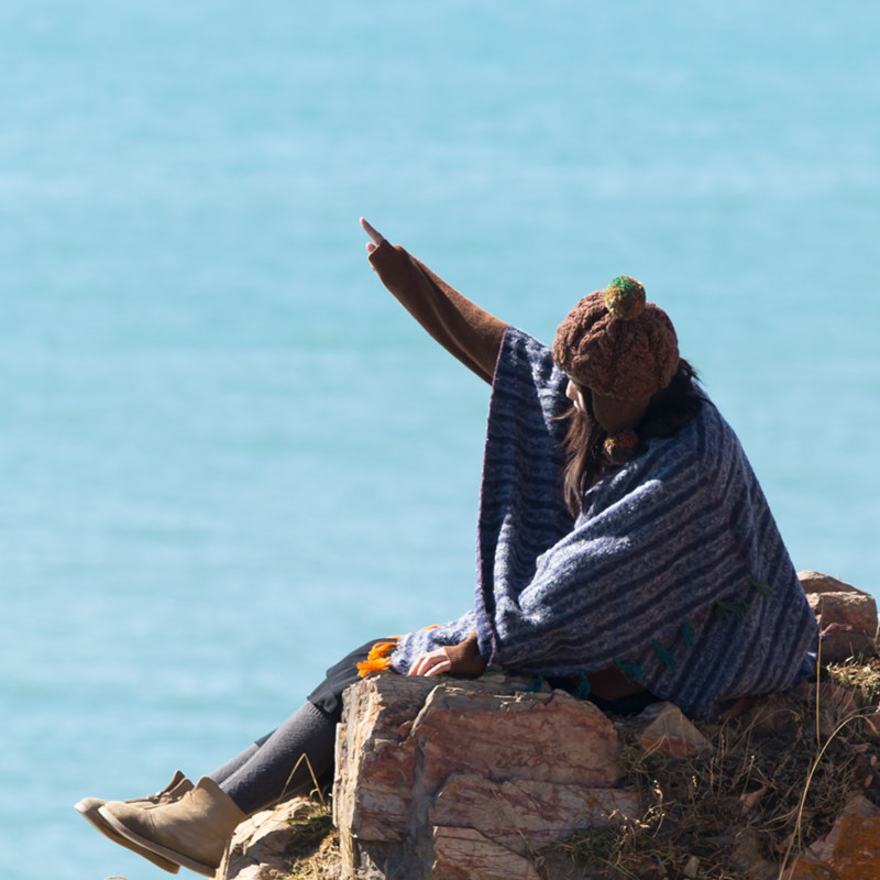 【自由生长】20AW原创手工毛线包边仿羊毛围巾大披肩蓝色围巾,服饰配件/皮带/帽子/围巾,围巾/丝巾/披肩,淘宝优惠券,粉丝福利购,淘宝优惠卷