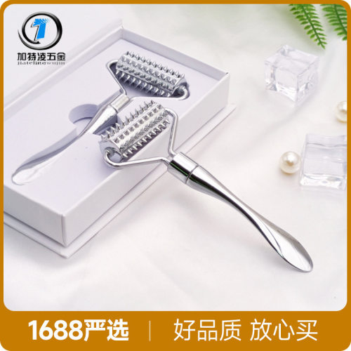 微针滚轮按摩仪器金属家用脸部美容护肤工具面霜挖取导入面部滚针