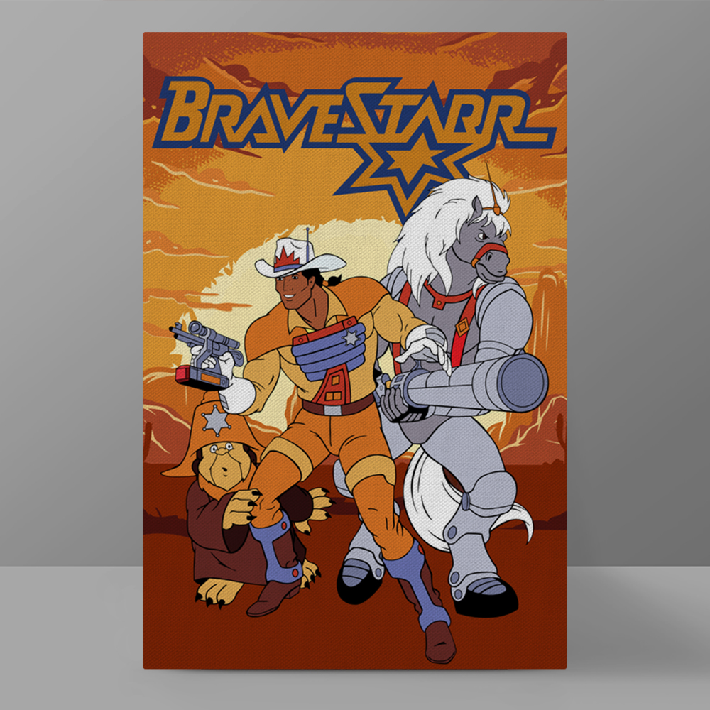 布雷斯塔警长装饰画80后怀旧卡通动画片BraveStarr原创设计挂画