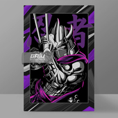 施莱德装 饰画忍者神龟壁画邪恶忍者Shredder墙画原创高清收藏挂画