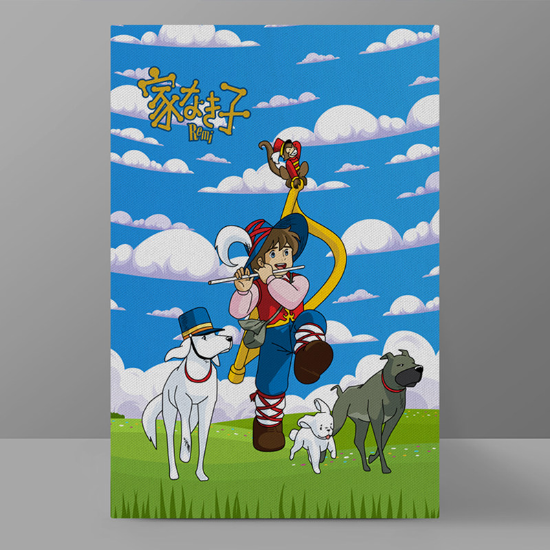 咪咪流浪记装饰画1977版星仔走天涯怀旧动漫原创设计高清印刷挂画