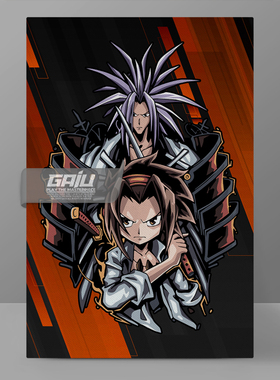 通灵王装饰画Shaman King壁画麻仓叶墙画阿弥陀丸原创收藏挂画