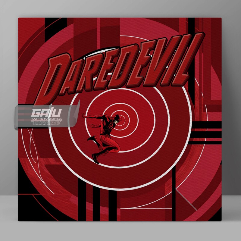夜魔侠装饰画超胆侠Dare Devil美式复古美漫红黑几何无框帆布挂画
