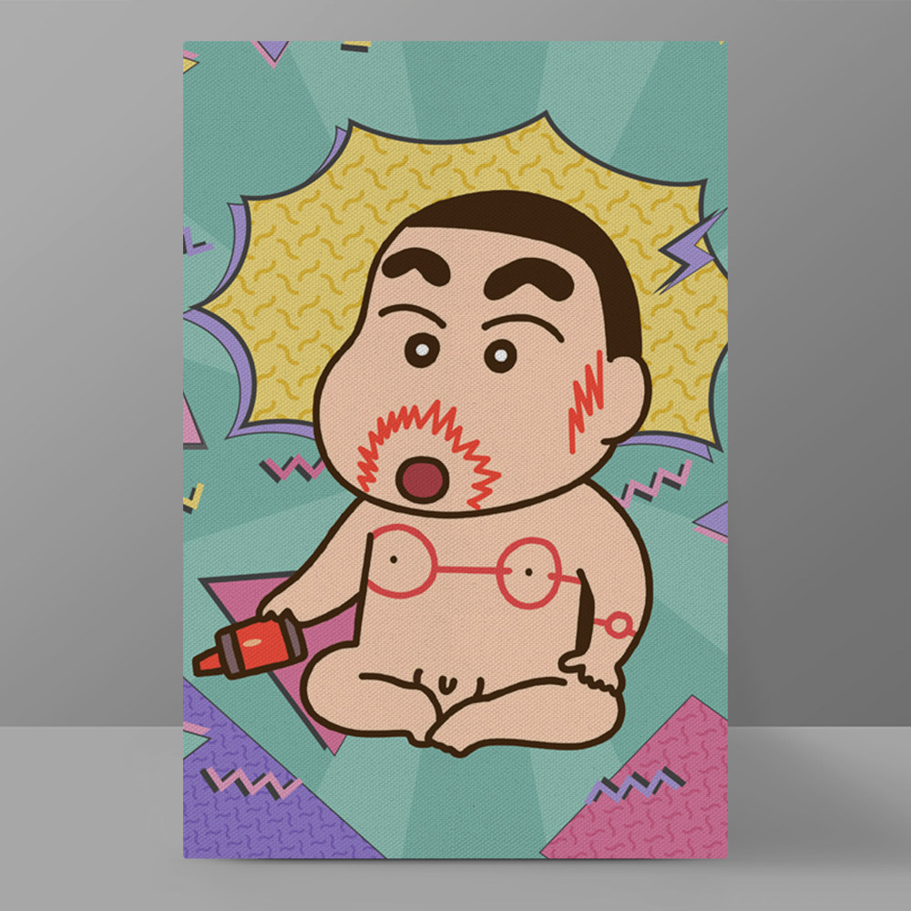 小新整理东西记装饰画捧腹搞笑crayon shin chan动漫恶搞设计挂画